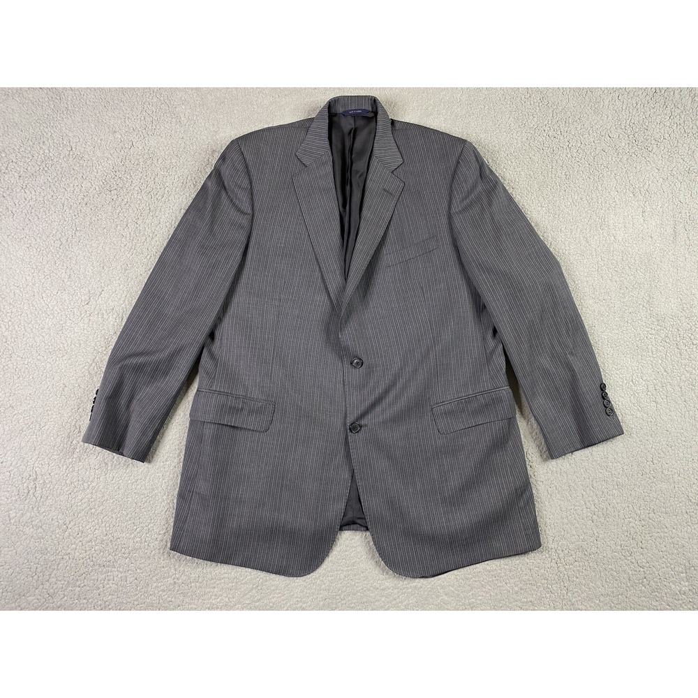 Brooks Brothers Suit Jacket 46 R Gray Wool Striped Luxury Designer Regent 1818